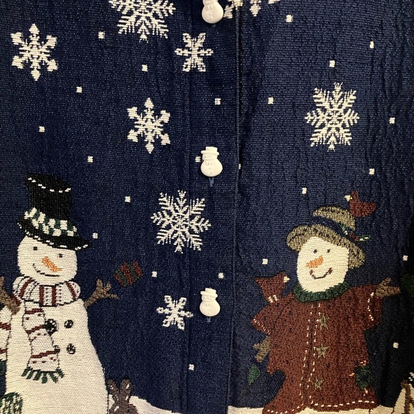 Fashion Bug Navy and White Snowflake Cardigan/Blazer Women’s Size 18/20 - Picture 4 of 7